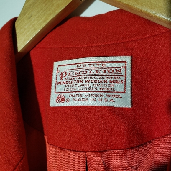 Vintage Pendleton Red Wool Blazer Jacket Single Button 10P Coat - Picture 4 of 8